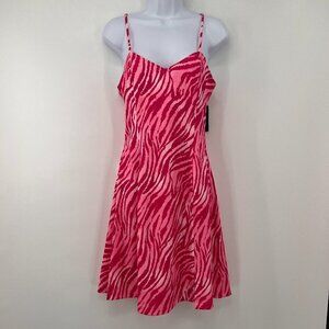 Vivienne Hu Pink Animal Print Lined mini Dress Women's Size 6 NWT